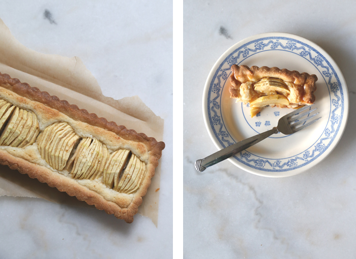 Apple Frangapaine Tart Drizzled with Salted Caramel